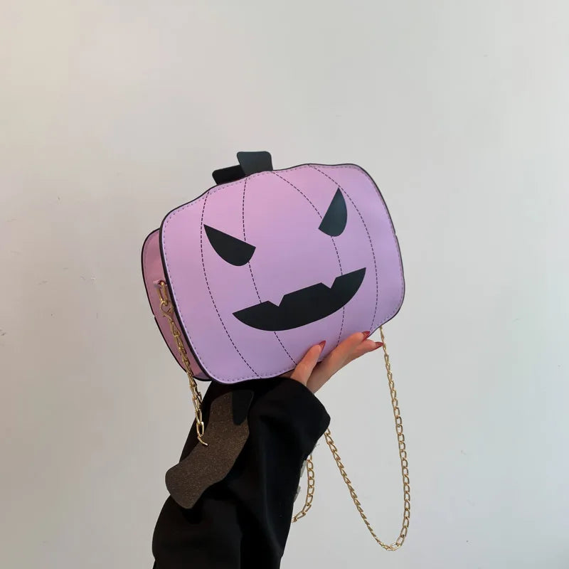 ‌2025 New Halloween Pumpkin Bag - Funny Cartoon Crossbody Chain Shoulder Bag Crossbody Chain Purse