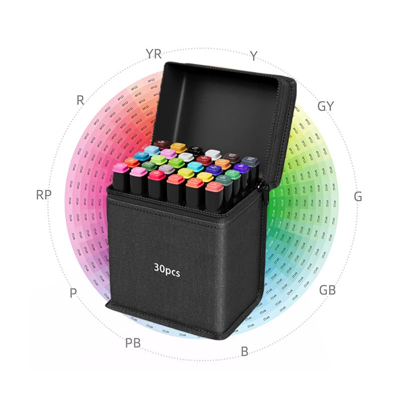 12/24/30/40/60/80/100/120/168pcs Art Marker Set, Watercolor Brush Pens For Students, Dual Tip Oil-Based Markers For Art Students Stone's Store