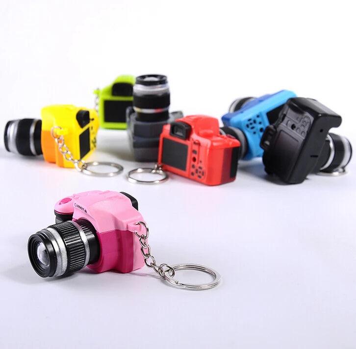 New Mini SLR Model Camera Keychain Car Key Ring  LED Flashlight Colorful  Key Chain Best Party Gift Jewelry Wholesale 17233