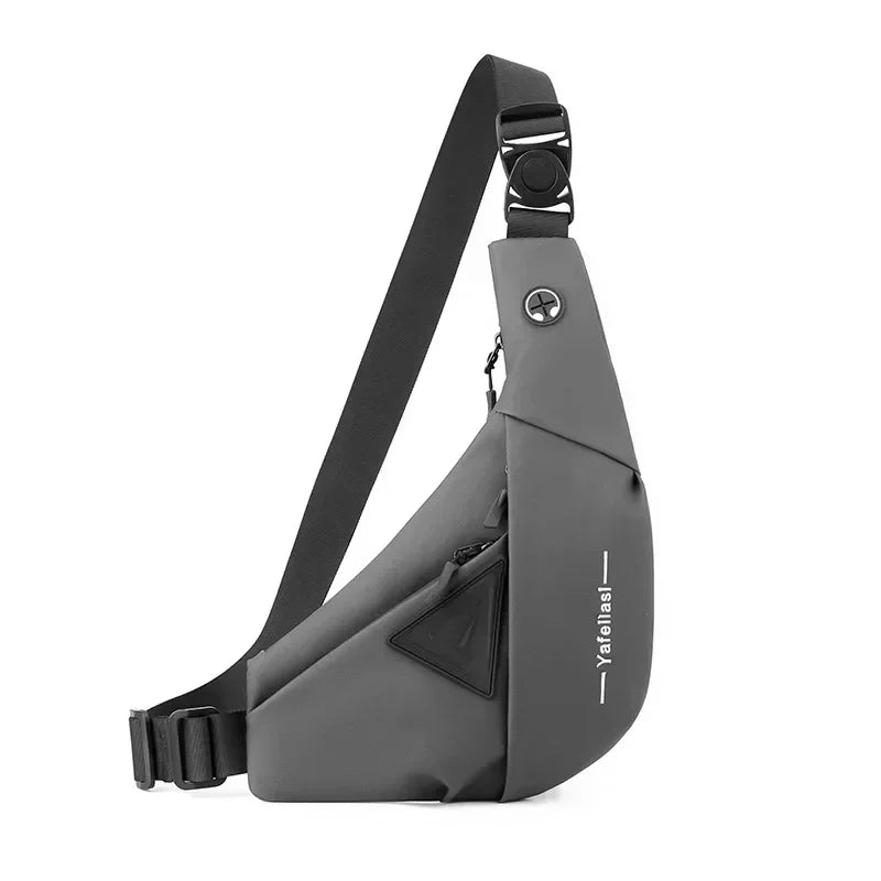 Bolso de hombro para hombre, bandolera Oxford impermeable con USB, bandolera multifunción, bolsa de pecho de viaje corta para bolsos de hombre