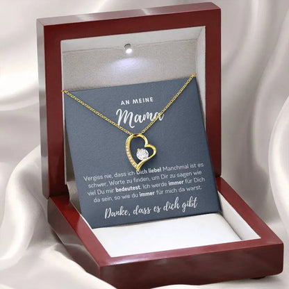 To Mom - No Matter What Happens, - Interlocking Hearts Necklace - From Daughter GiftPalace Store