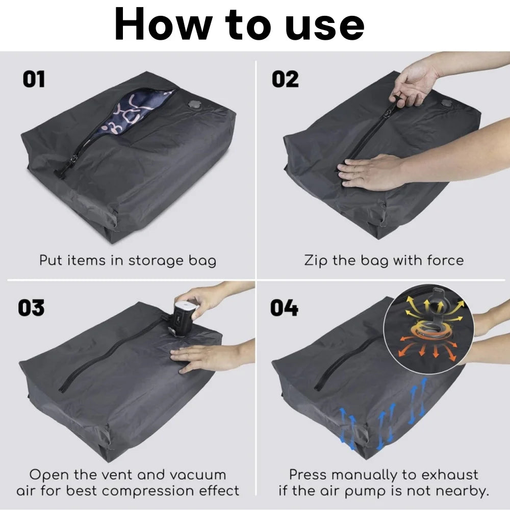 Bolsas de almacenamiento al vacío para viajes, equipaje, organizador de ropa, bolsas de embalaje, accesorios prácticos, cubos de compresión