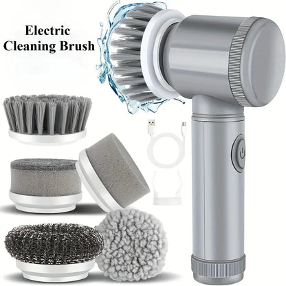 Electric Spin Scrubber, Bathroom Cordless Cleaning Brush Power Scrubber with 5 Replaceable Brush Heads, Electric Cleaning Brush Stone's Store