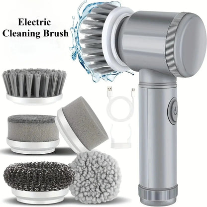 Electric Spin Scrubber, Bathroom Cordless Cleaning Brush Power Scrubber with 5 Replaceable Brush Heads, Electric Cleaning Brush Stone's Store