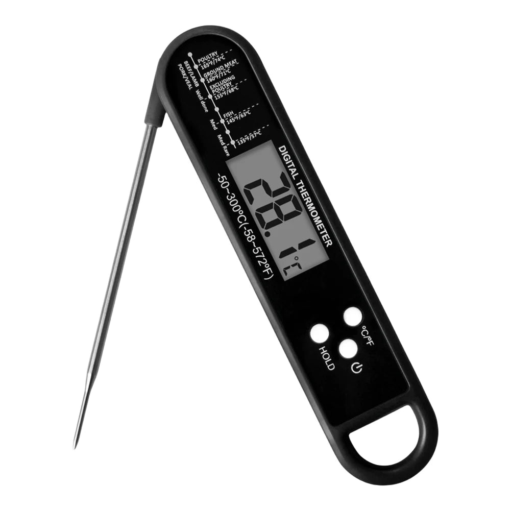 Digital Meat Thermometer Instant Read Food Thermometer with Foldable Probe Candy Thermometer for Kitchen Baking BBQ