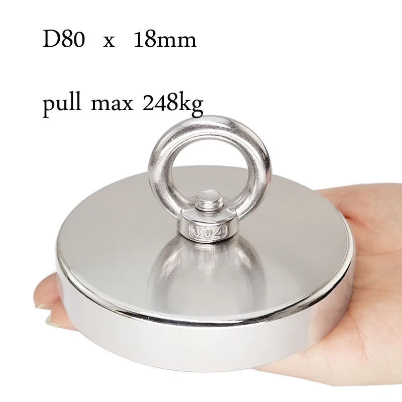 Fishing Magnets, 110lb 242lb 529lb 771lb Pull Force Super Strong Heavy Duty Rare Earth Neodymium Search Magnet For River Fishing Shop1103844153 Store
