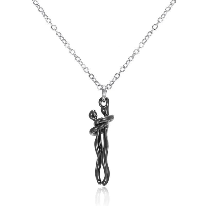 Forever Embrace: The Hug Couple Necklace One yuan Store