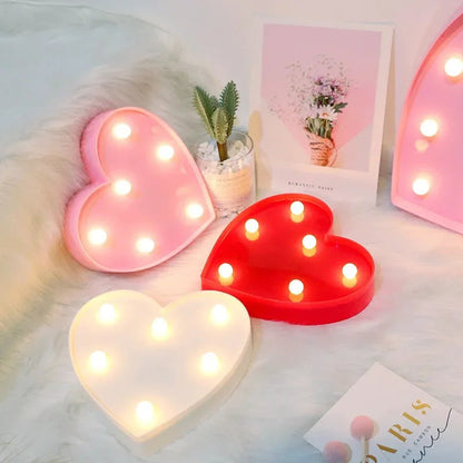 Love Heart LED Lamp Wedding Party Romantic Red Pink Night Light Ornament Birthday Christmas Home Decoration Valentines Day Gift Shop1103809145 Store