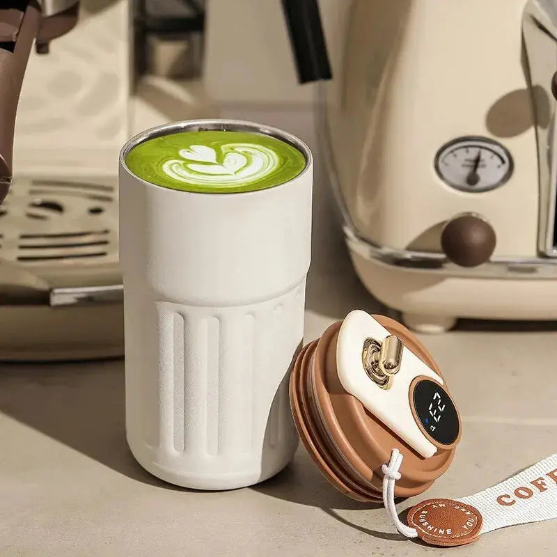Display temperature coffee cup stainless steel insulation cup high AliExpress