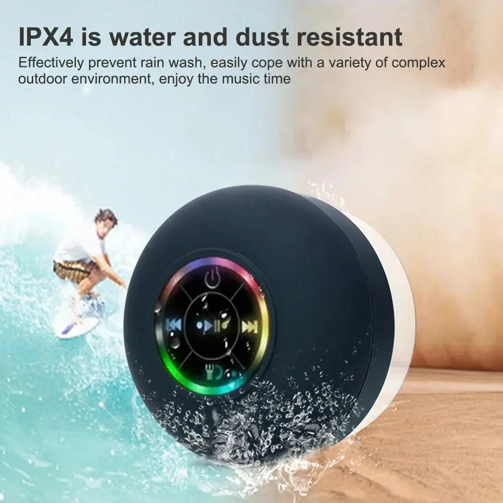 Portable Waterproof Shower Bluetooth Speaker 3D Surround Sound With
