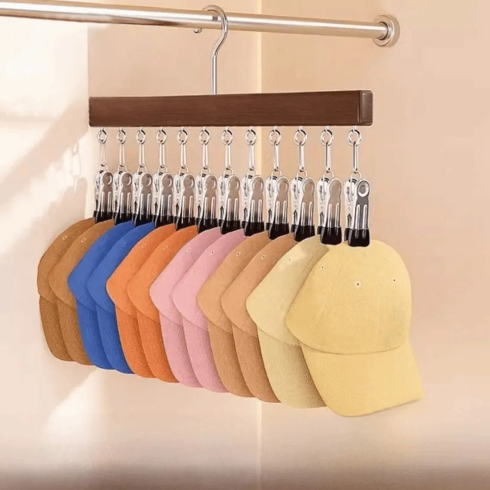 Organizador de madera HatNest™ 🎩 — Almacenamiento ordenado, fácil acceso