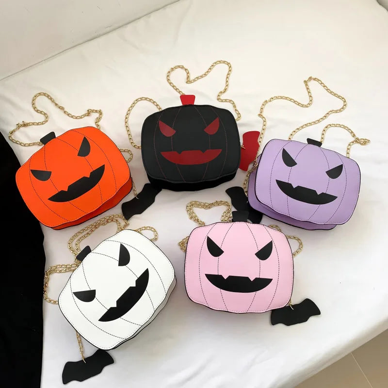 ‌2025 New Halloween Pumpkin Bag - Funny Cartoon Crossbody Chain Shoulder Bag Crossbody Chain Purse