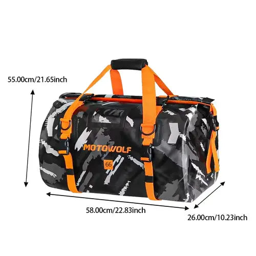 Bolsa Seca Impermeable para Moto con Reflectores, Bolsa de Viaje Duffle Trasera Esquí