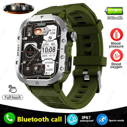 2024 New For Xiaomi Military Smart Watch Men IP68 5ATM Outdoor Sports Fitness Tracker Health Monitor 1.96" BT Call Smartwatch