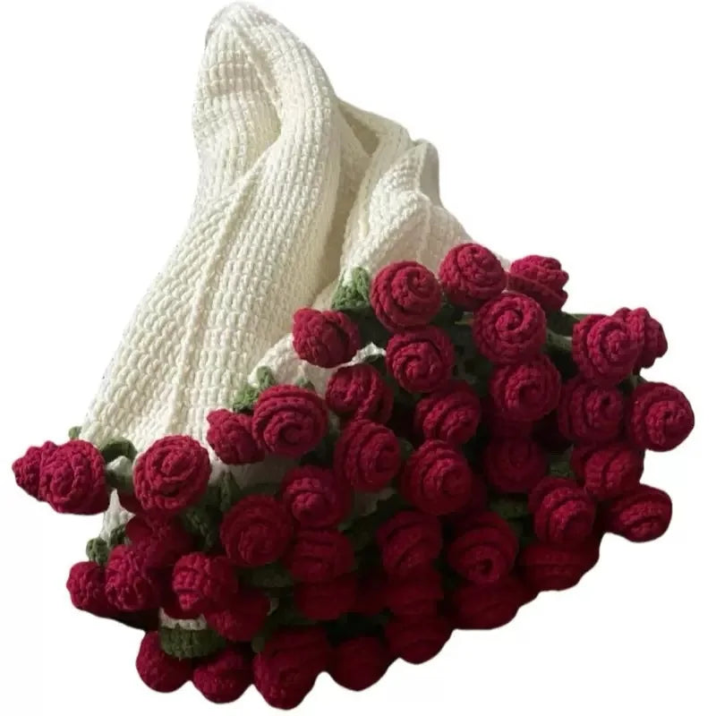 Baby Rose Bouquet Blanket Handmade Pack Crocheted Blanket Change Bouquet Creative Snap Quilt Swaddle Cover Fdinghui LuckyBabyFans Official Store