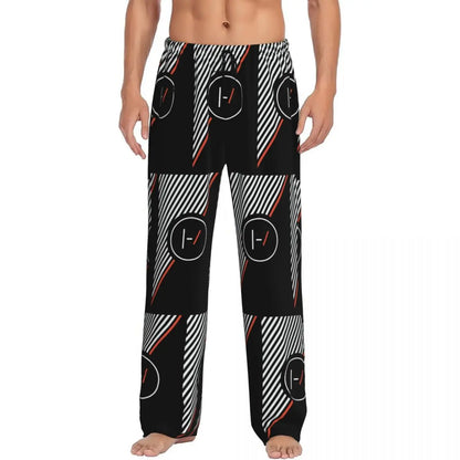 Custom T-Twentys One P-Pilots Rock Logo Hot Pajama Pants Men's Lounge Sleep Stretch Sleepwear Bottoms with Pockets