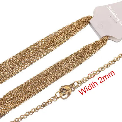 10pcs Stainless Steel Necklace Cuban Chains Hypoallergenic Rolo Link