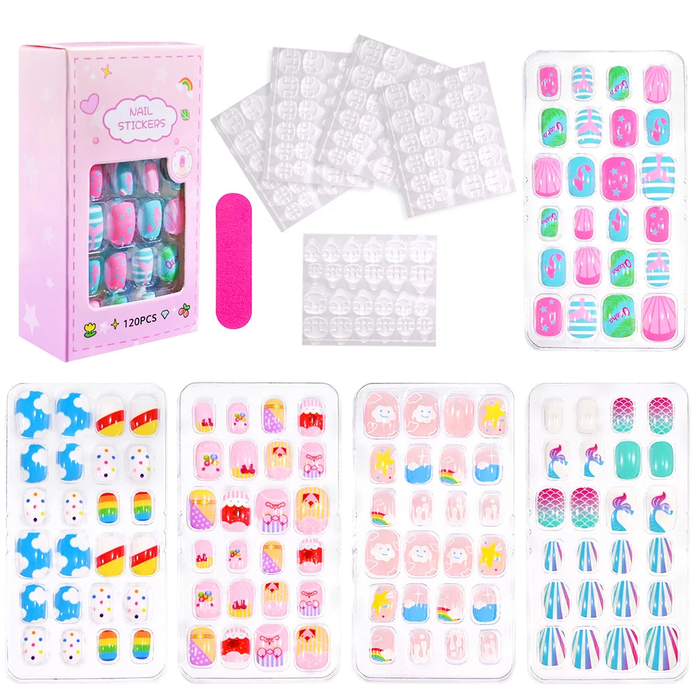 GlamTiny™ – 520 Sparkly Nail Stickers for Creative Kids 💅