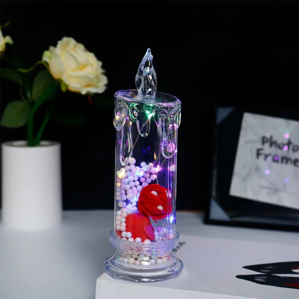RoseGlow™ Candle Lights 🌹✨ — Real Flame Look, Smoke-Free