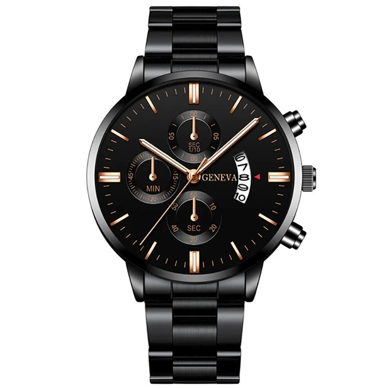 Fashion Men Stainless Steel Watch Luxury Calendar Quartz Men Watches Store