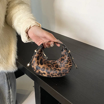 Fashionable Women's Bag, Chic Mini Tote Bag Temperament Leopard PU Leather Handbag Purse for Women Evening Party Date Daily Wear