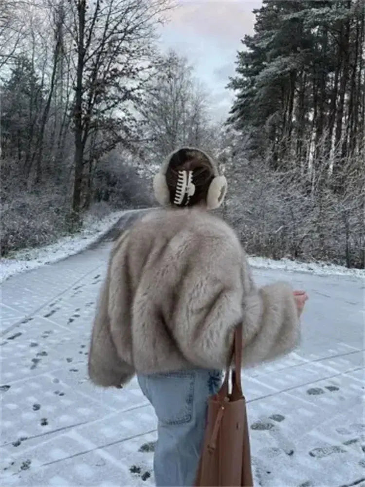 Fashion Fluffy Faux Fur Coat For Women Winter Elegant Loose Long AliExpress