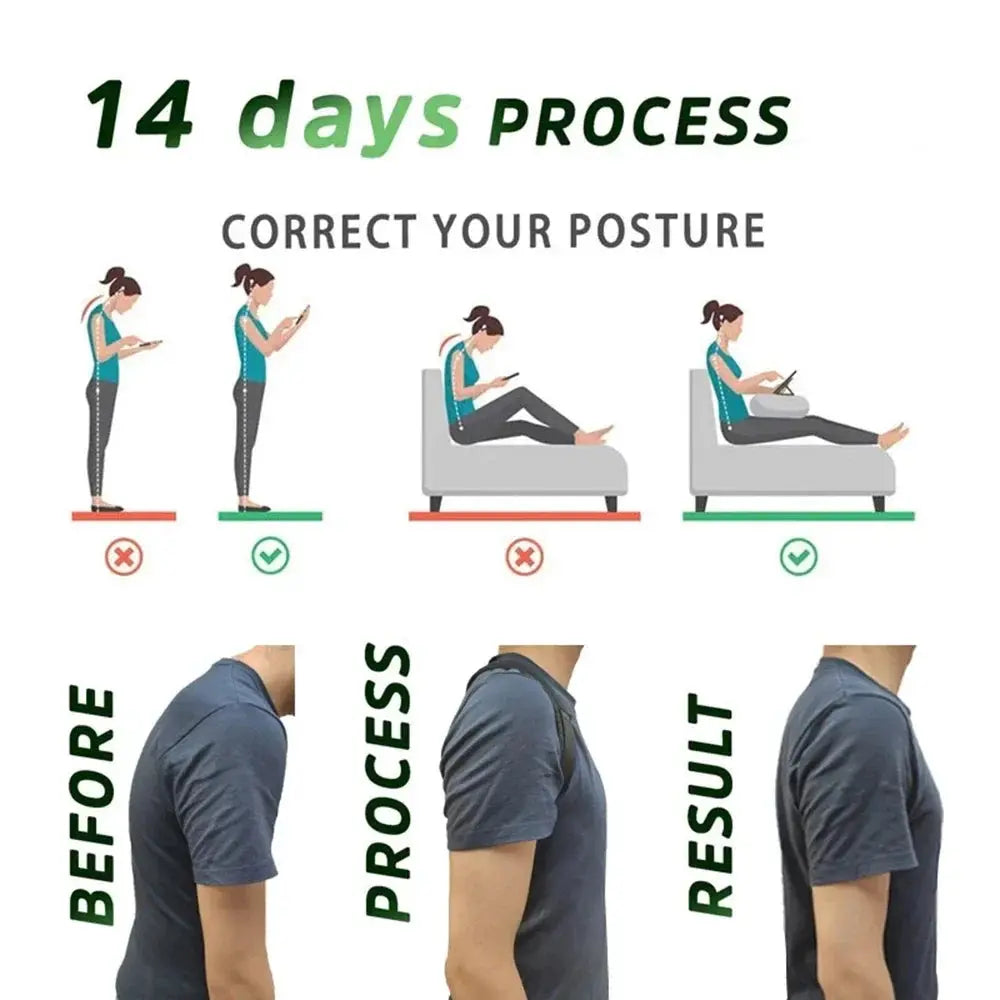 Back Posture Correction Belt Hunchback Corrector Adult Men and Women Sitting Posture Correction Belt Shoulder Straight Back Stone's Store