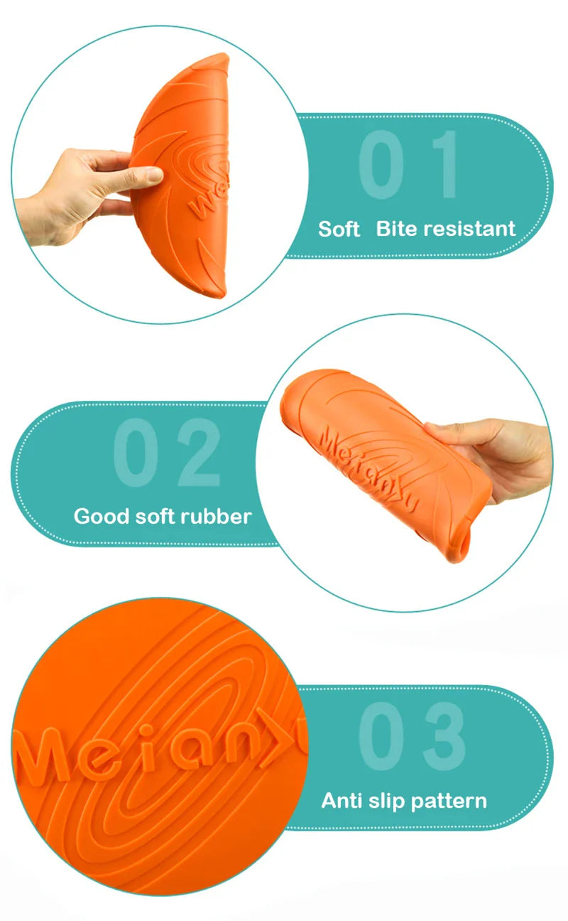 Durable Silicone Flying Disc for Dogs - Interactive Outdoor Fun!