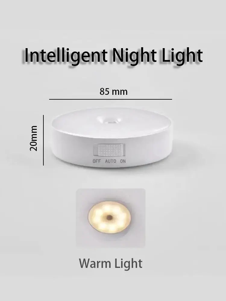 LED Smart Human Body Sensor Night Lamp Emergency Automatic Lighting USB Charging Wireless Magentic Suction Use Night Light ggbingo Official Store