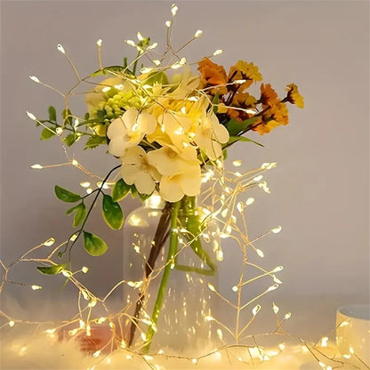 Glow Festive: Copper Wire LED Firecracker String