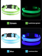 Dog Collar Nylon LED Night Safety Flashing Glow In The Dark Pet Dog Leash pet Dogs Luminous Fluorescent  dog accessories collar 7609 Pet Store