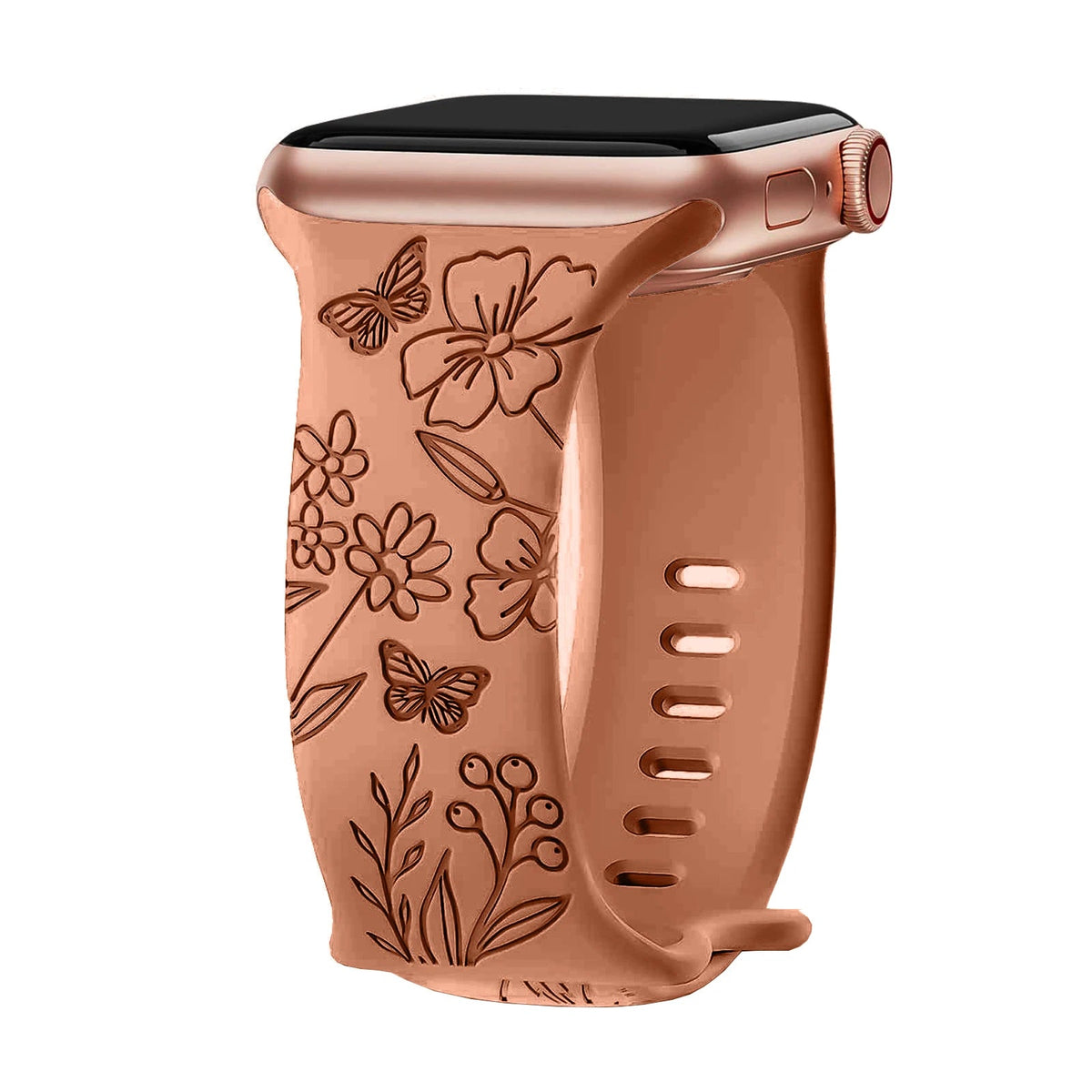 Levo Floral Engraved Silicone Band Personalized Strap Store
