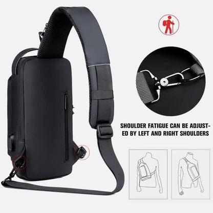 WEIXIER Anti-Theft USB Charging Crossbody Chest Bag for Men – Waterproof Oxford Shoulder Sling with Lockable Zipper, Business & Travel Messenger Pack Shop1103843745 Store