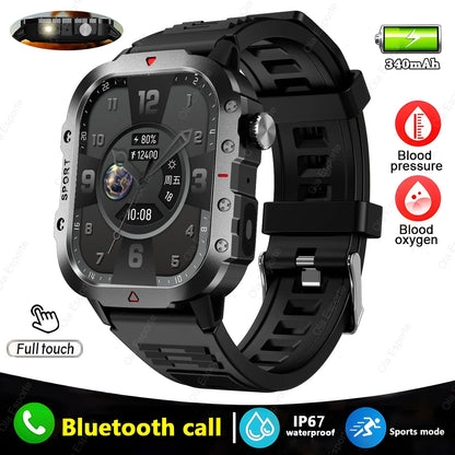 2024 New For Xiaomi Military Smart Watch Men IP68 5ATM Outdoor Sports Fitness Tracker Health Monitor 1.96" BT Call Smartwatch