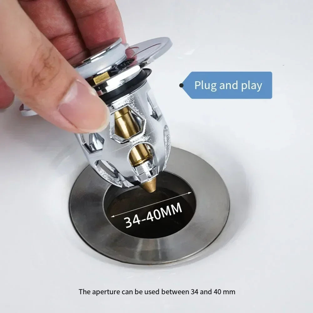 Bathroom Sink Plug Stopper Wash Basin Pop-Up Bounce Core Drain Filter Bathtub Hair Catcher Sink Strainer Bathroom Accessories Bestbuy Tools Store