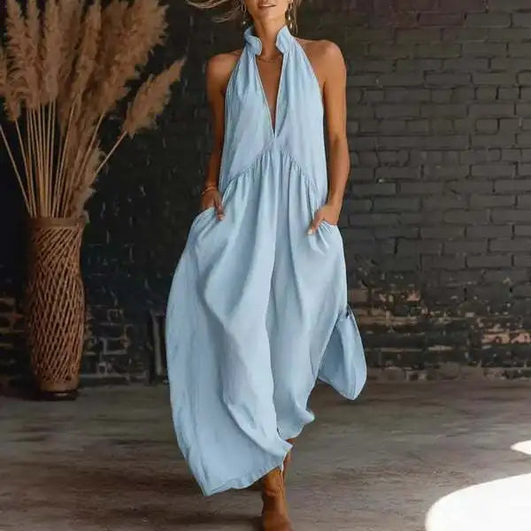 BreezeFlow™ Maxi Dress 🌸✨ — Loose Fit Comfort with Pockets