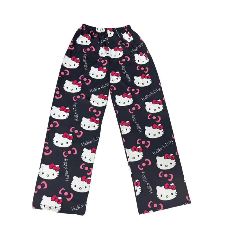 Hello Kitty Spider-man Cotton Loose Ladies Pajama Pants Pyjama Trousers Women Men Cartoon Sleep Bottoms Lounge Wear Girl Sleep Stone's Store