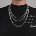 Hip Hop Width 3/5/7/9MM Cuban Link Stainless Steel Chains Necklace for