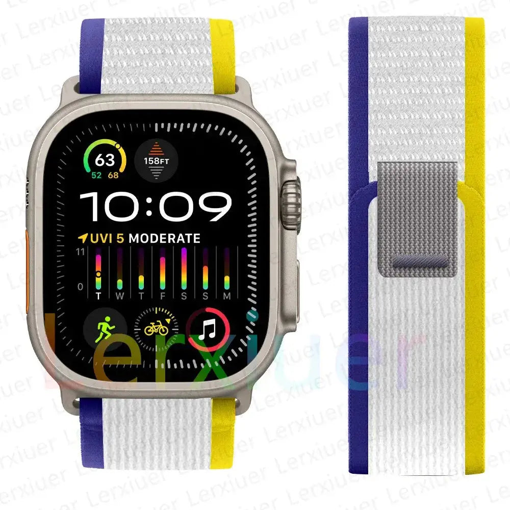 For Apple Watch Series 10 46mm Nylon Loop Magnetic Buckle Watch Band(Smoke Purple) Elegant-Straps Store