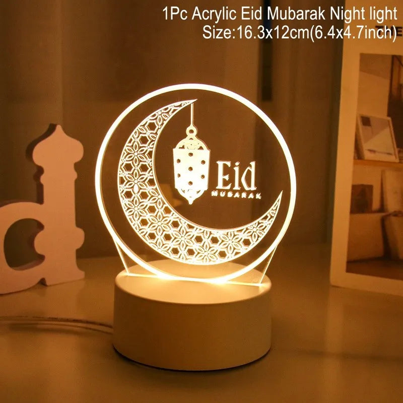 Lampe LED 3D Eid Mubarak Stone's Store