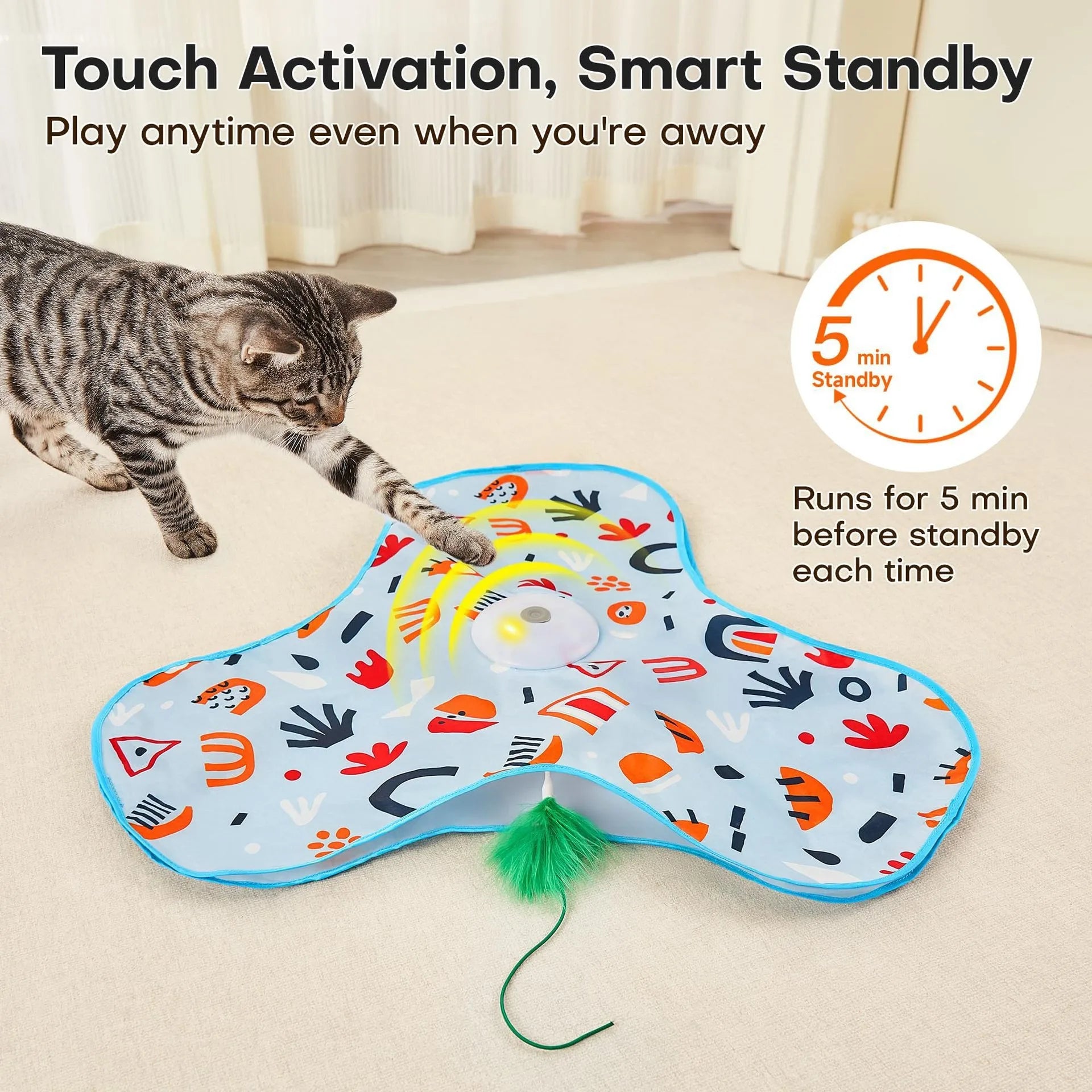HideN’Flap™ Moving Feather Cat Toy 🐱⚡