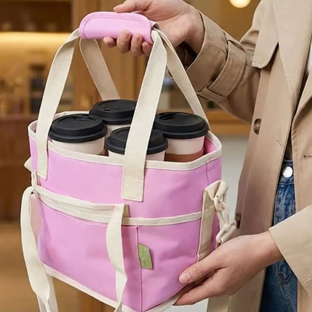 CarrySip™ Portavasos ☕ — 4 Vasos, Un Viaje Fácil