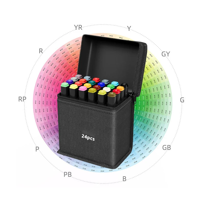 12/24/30/40/60/80/100/120/168pcs Art Marker Set, Watercolor Brush Pens For Students, Dual Tip Oil-Based Markers For Art Students Stone's Store