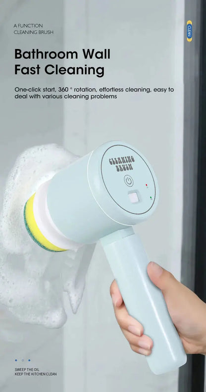 Electric Spin Scrubber, Bathroom Cordless Cleaning Brush Power Scrubber with 5 Replaceable Brush Heads, Electric Cleaning Brush Stone's Store