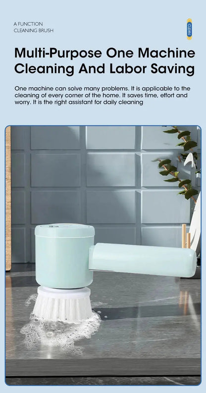 Electric Spin Scrubber, Bathroom Cordless Cleaning Brush Power Scrubber with 5 Replaceable Brush Heads, Electric Cleaning Brush Stone's Store