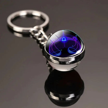 12 Constellation Keychain with Luminous Time Stone Pendant - Creative Fashion Accessory Gift Shop1103314747 Store