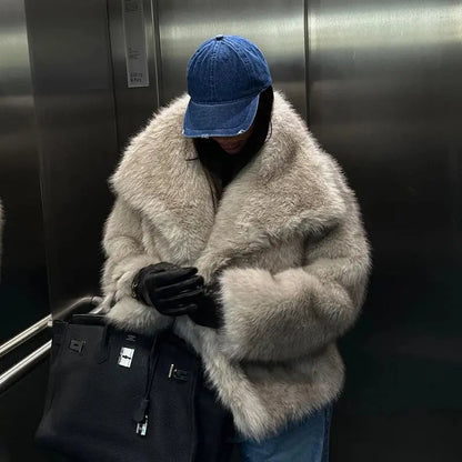 2024 Winter New Fashion Gradient Fluffy Fur Coat Women High Street AliExpress