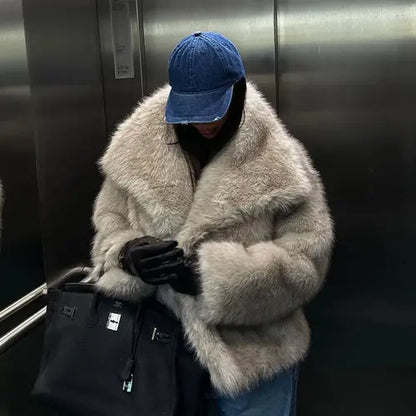 2024 Winter New Fashion Gradient Fluffy Fur Coat Women High Street AliExpress