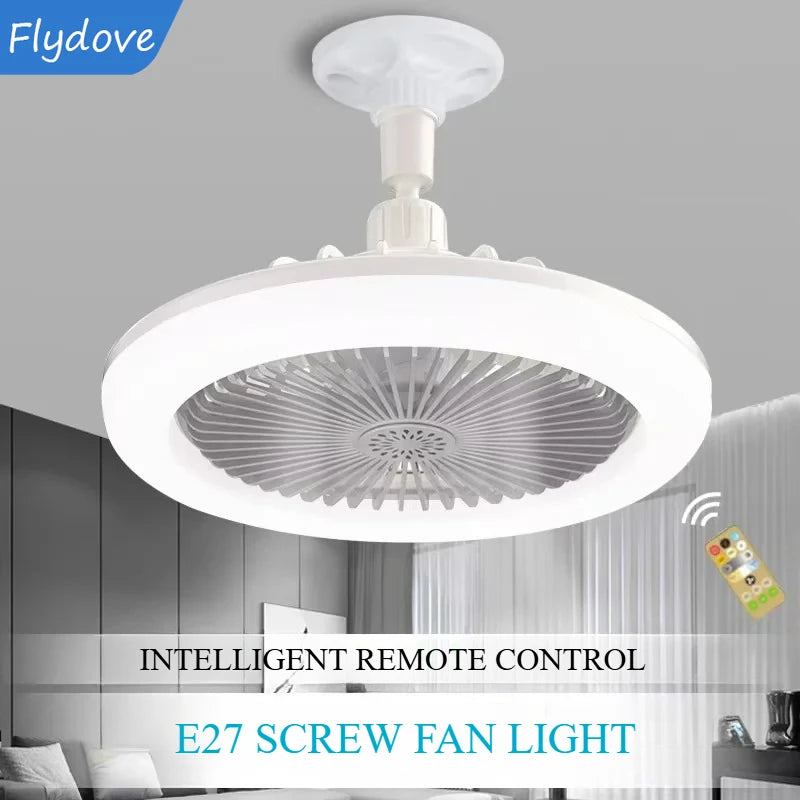 Remote Control Lighting Rotatable 3in1 Ceiling Fan Lamp E27 Converter Base Lighting Base for Bedroom Living Room LED Home Decor