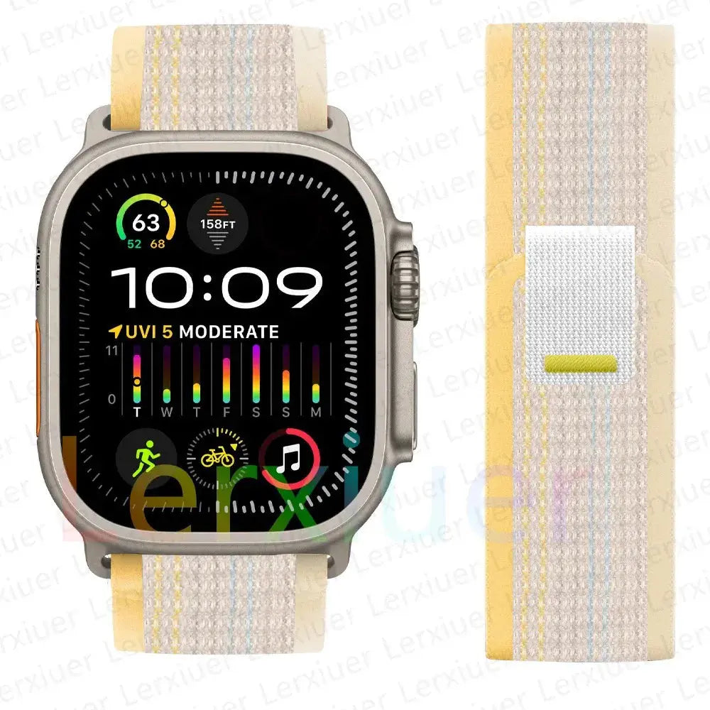 For Apple Watch Series 10 46mm Nylon Loop Magnetic Buckle Watch Band(Smoke Purple) Elegant-Straps Store